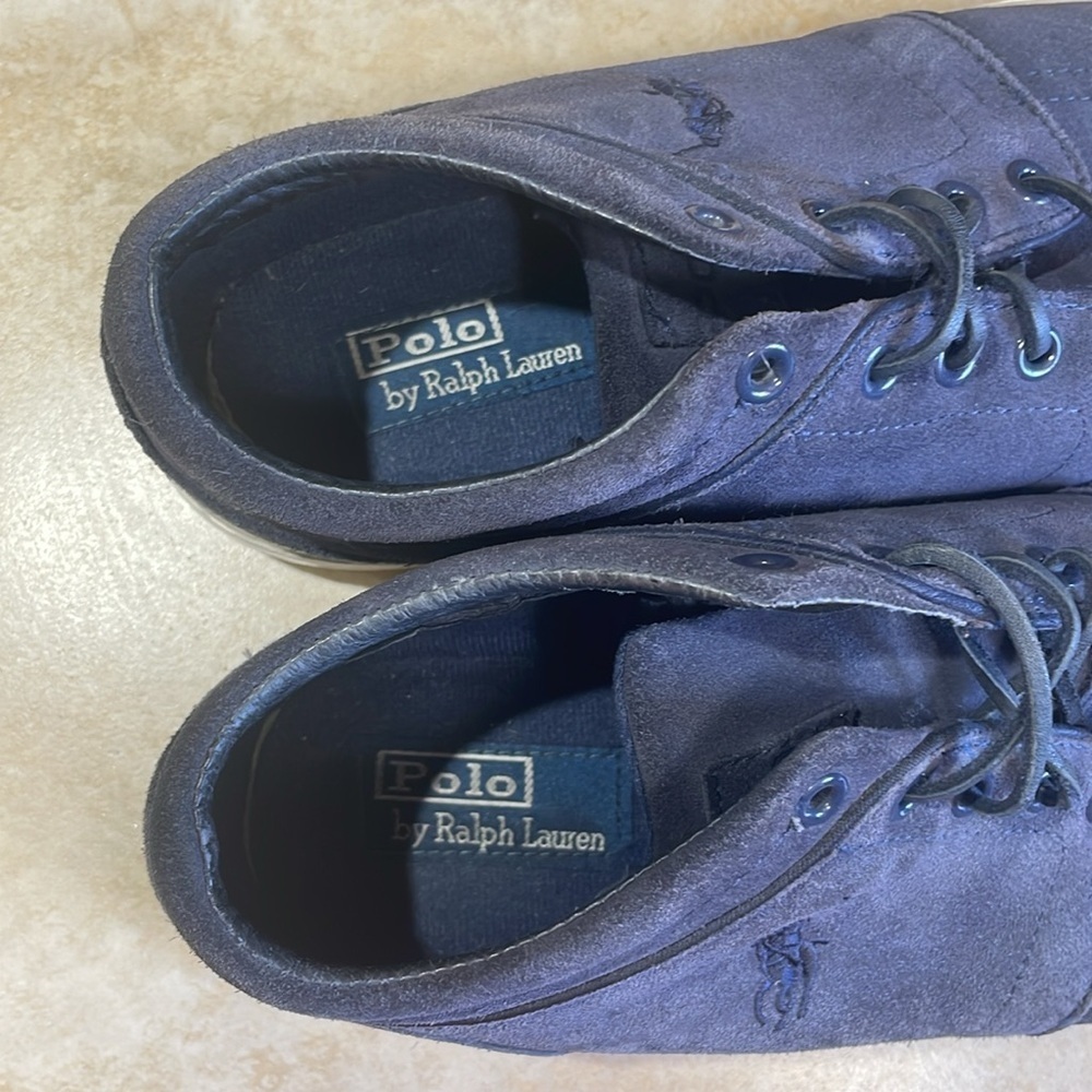 Polo Ralph Lauren Blue Sneakers Size 10.5 D Faxon Mid II Suede Lace Up Shoes - Picture 6 of 15